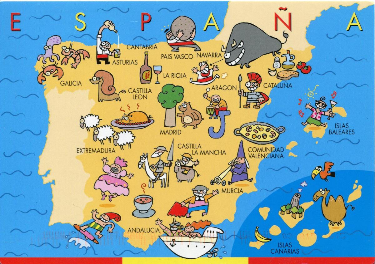 Carte des attractions touristiques en Espagne